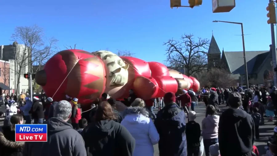 Maple Hill Holiday Parade Held in Kalamazoo Downtown, Michigan