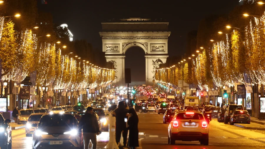 Christmas Lights Are Unveiled on the Champs Elysees