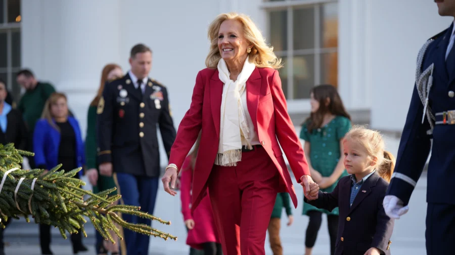 First Lady Jill Biden Receives 2024 Christmas Tree at the White House