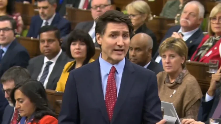 Canadian Prime Minister Trudeau Attends Question Period in Parliament After Trump's Statement on Tariffs