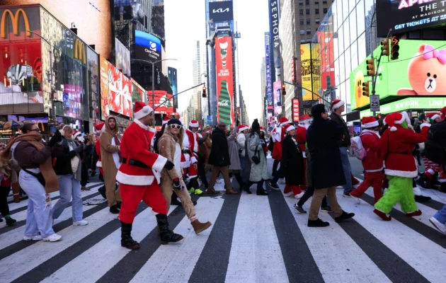 Arrival of Numerals &#8216;2025&#8217; in Times Square