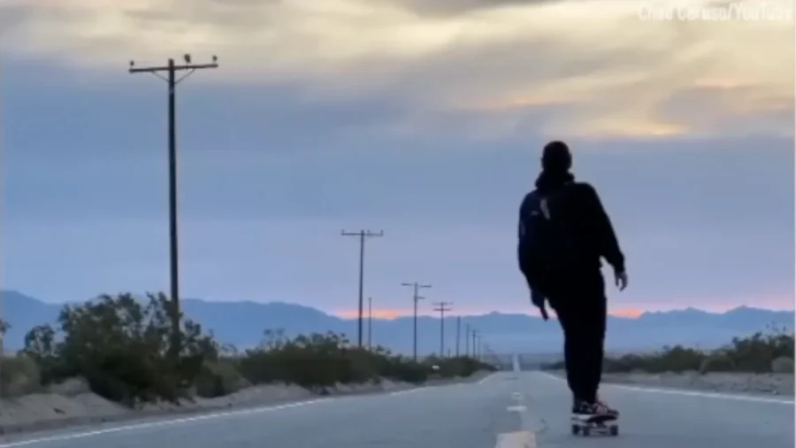 Skateboarder Overcomes Addiction, Puts His Energy Into Skateboarding Across America and Sets Guinness World Record