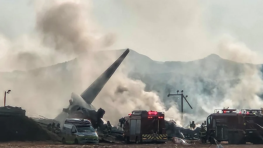 Close View of the Jeju Air Crash Site at South Korea's Muan Airport