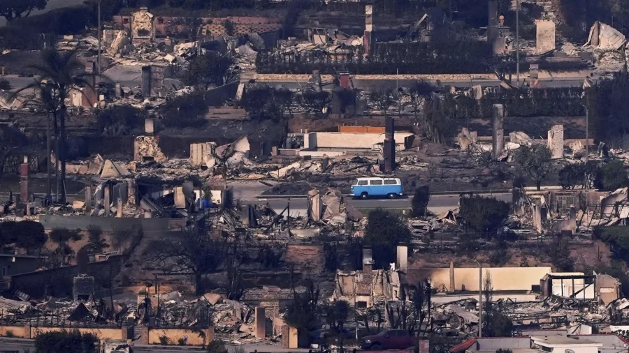 Retro Blue VW Van Miraculously Survives Deadly Los Angeles Fire