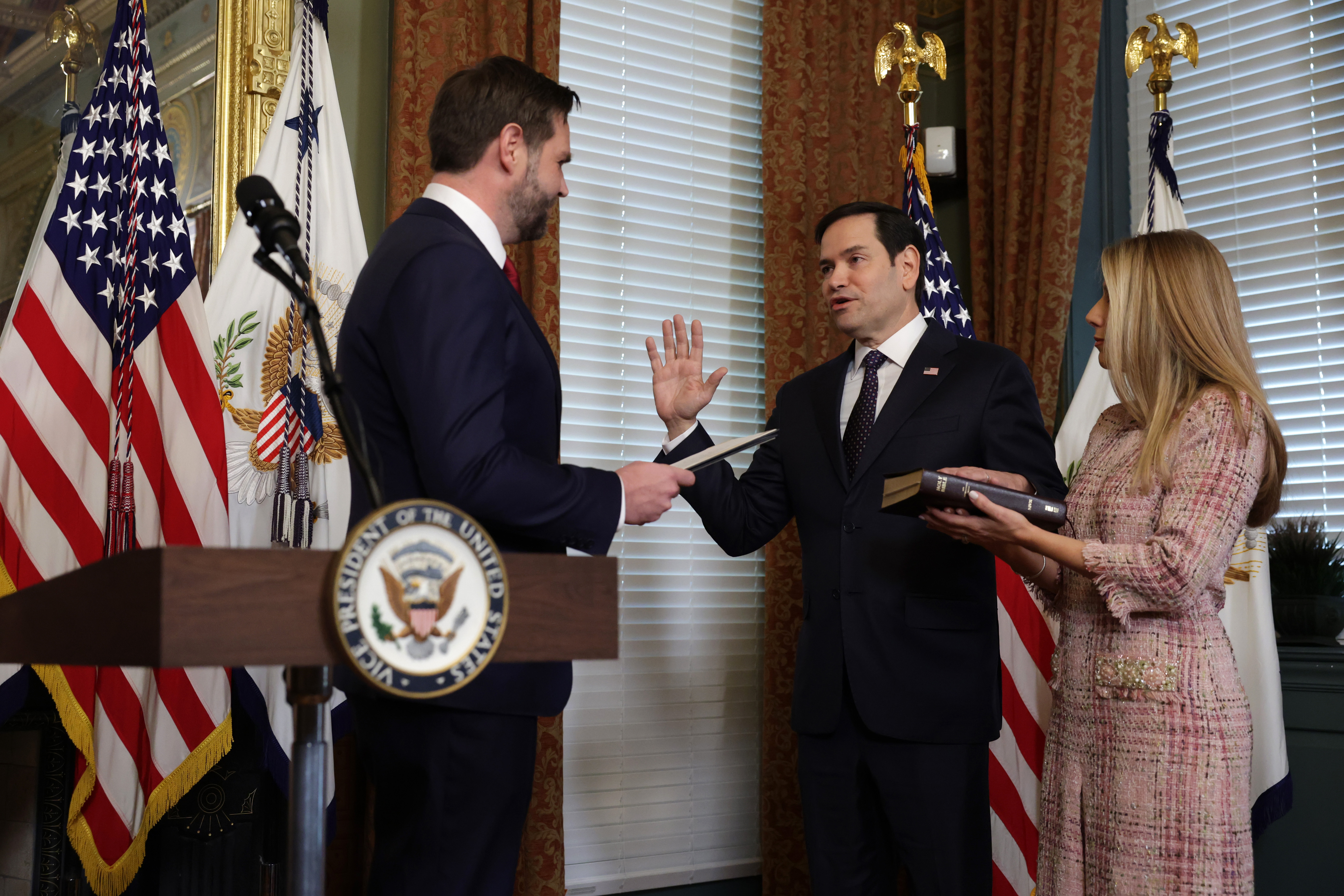 Marco Rubio Sworn In as Secretary of State, First Trump