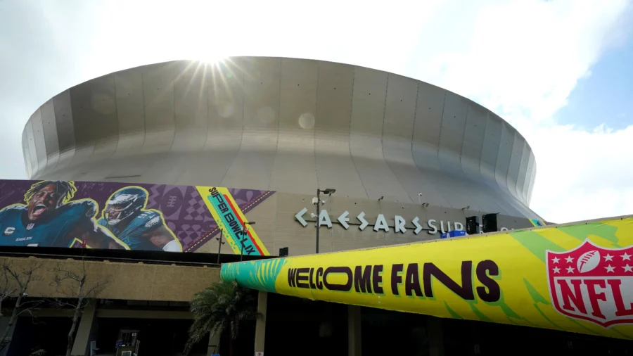 Fans Arrive at the Superdome in New Orleans for Super Bowl LIX