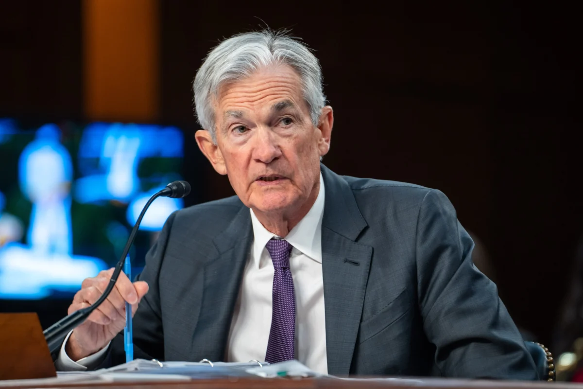 Federal Reserve Chairman Jerome Powell testifies before the Senate Committee on Banking, Housing, and Urban Affairs on Capitol Hill in Washington on Feb. 11, 2025. (Madalina Vasiliu/The Epoch Times)