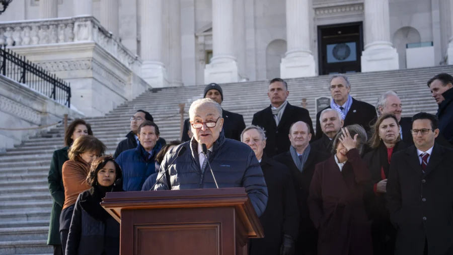 Democratic Senators Speak on Patel’s Nomination Outside FBI Headquarters