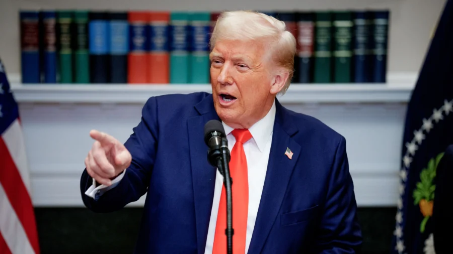Trump Speaks to Reporters After Signing Executive Orders