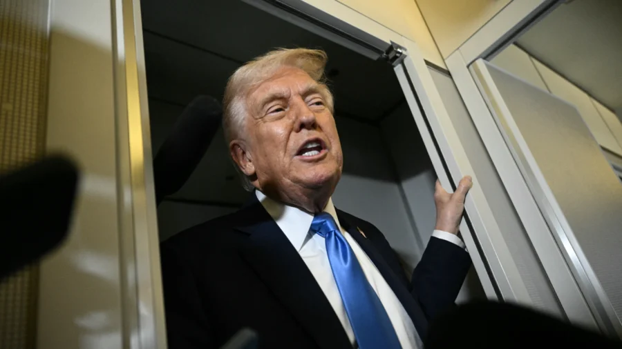 Trump Speaks to Reporters Before Arriving in Florida