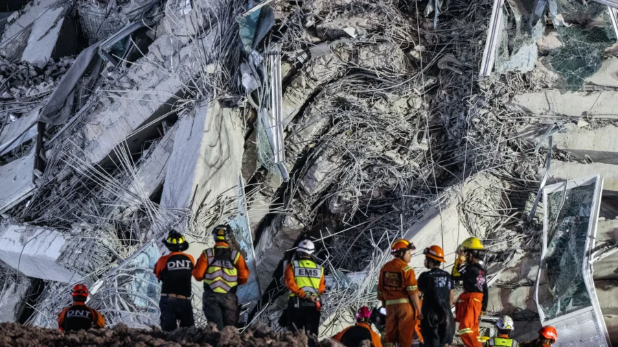 Rescue Workers Search for Survivors After Building Collapse in Bangkok