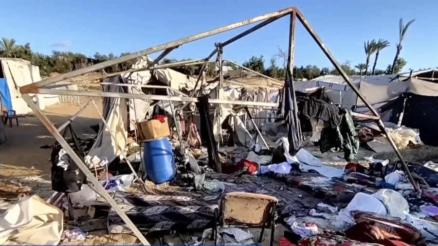Israeli Airstrike Hits Tents in Southern Gaza