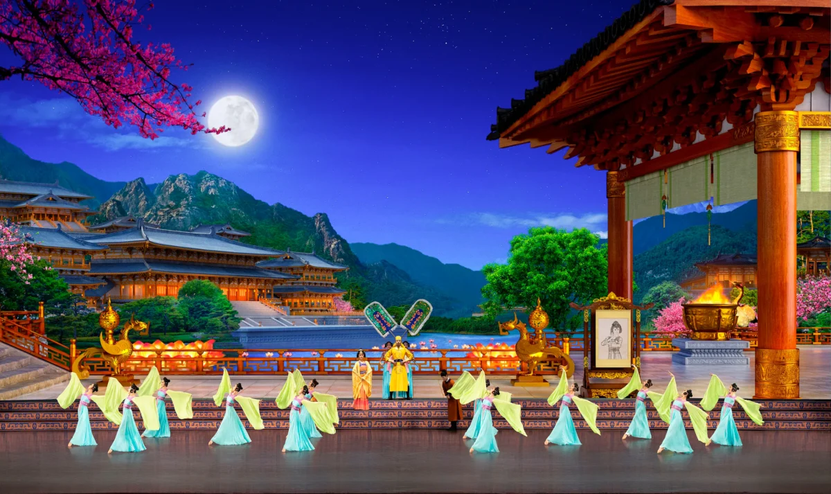 Shen Yun dancers perform on stage during a show. (Courtesy of Shen Yun Performing Arts)