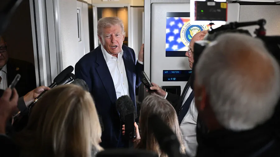 Trump Speaks to Media on Air Force One on His Way to Rome (Audio Only)