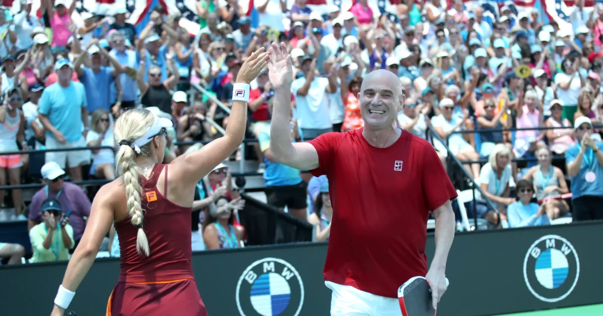 Andre Agassi Wins His Professional Pickleball Debut With Partner Anna Leigh Waters