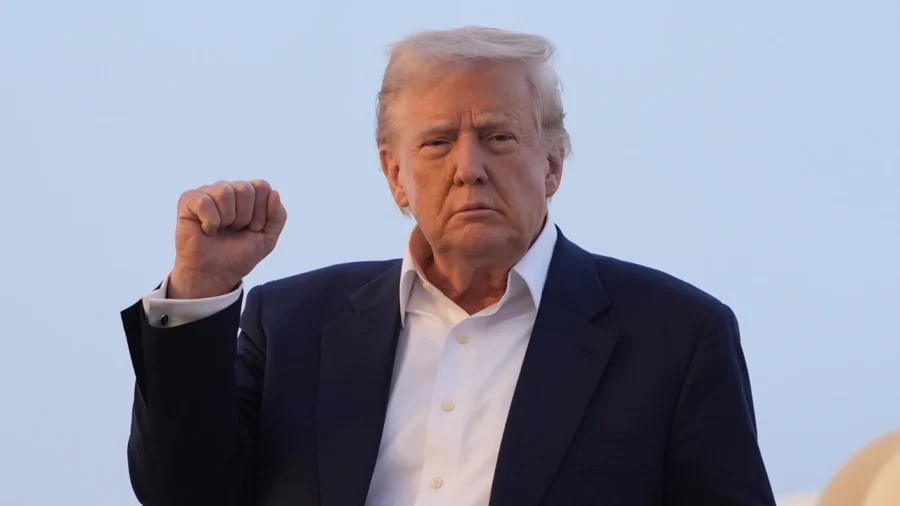 Trump Holds Press Gaggle Aboard Air Force One