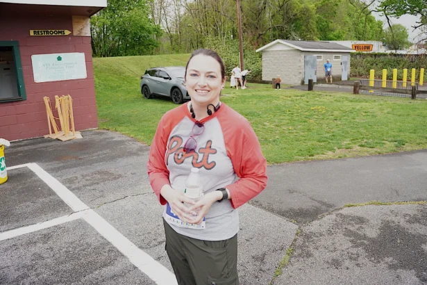 Deer Park Court clerk Kristin Trovei completed the Port Jervis Delaware River 5K Run and Walk on May 4, 2025. (Oliver Mantyk/The Epoch Times)