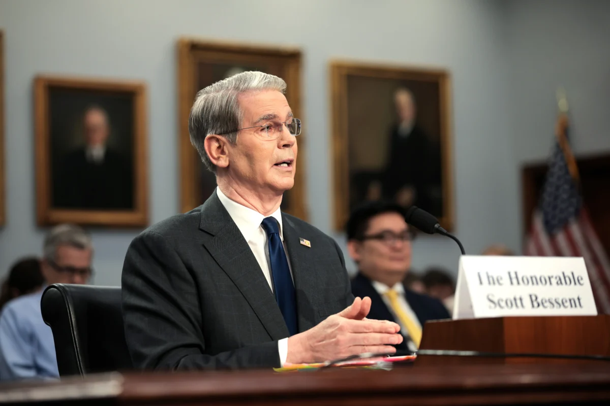 Treasury Secretary Scott Bessent testifies before the House Appropriations Committee in the Rayburn House Office Building in Washington on May 6, 2025. (Kayla Bartkowski/Getty Images)