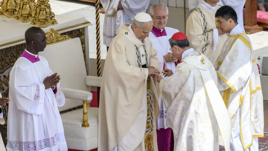 People Gather for Inaugural Mass Held for Pope Leo XIV