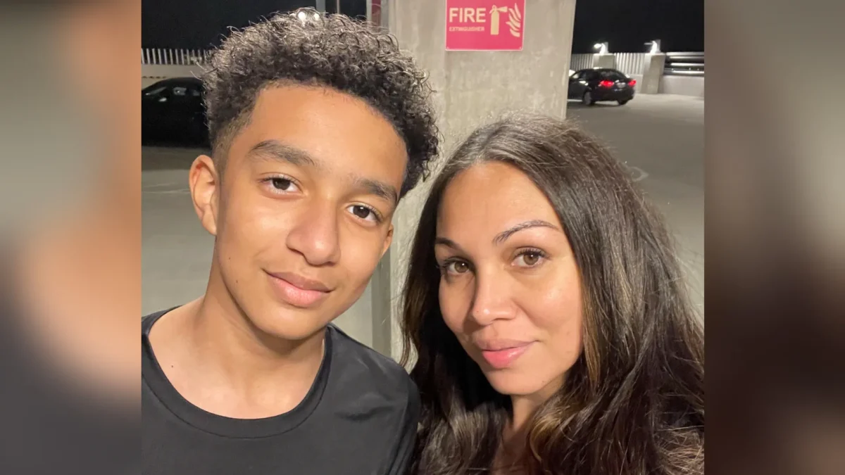 Megan Garcia stands with her son Sewell Setzer III in an undated photo. (Courtesy of Megan Garcia via AP)