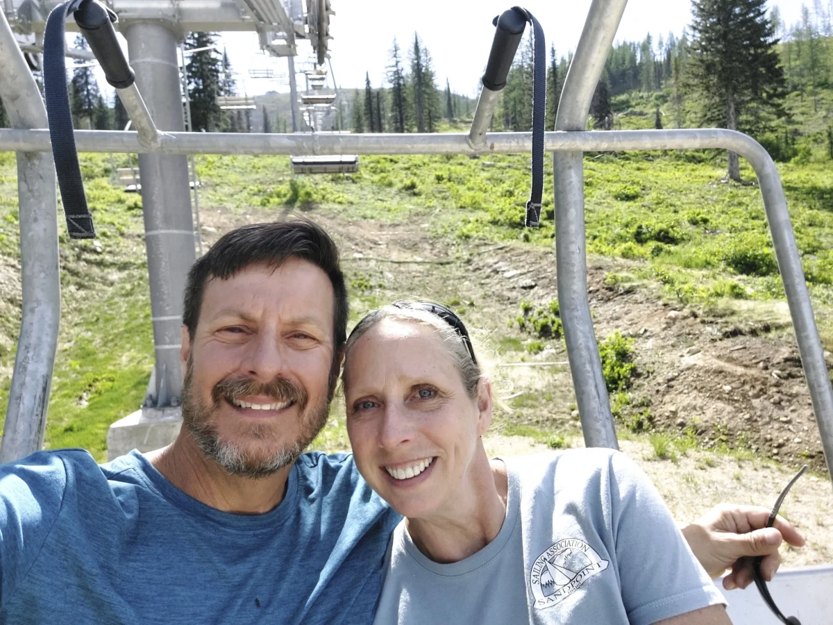 Kell Morris (L)and his wife Jo Roop in Sandpoint, Idaho, on June 4, 2023. (Kell Morris via AP)