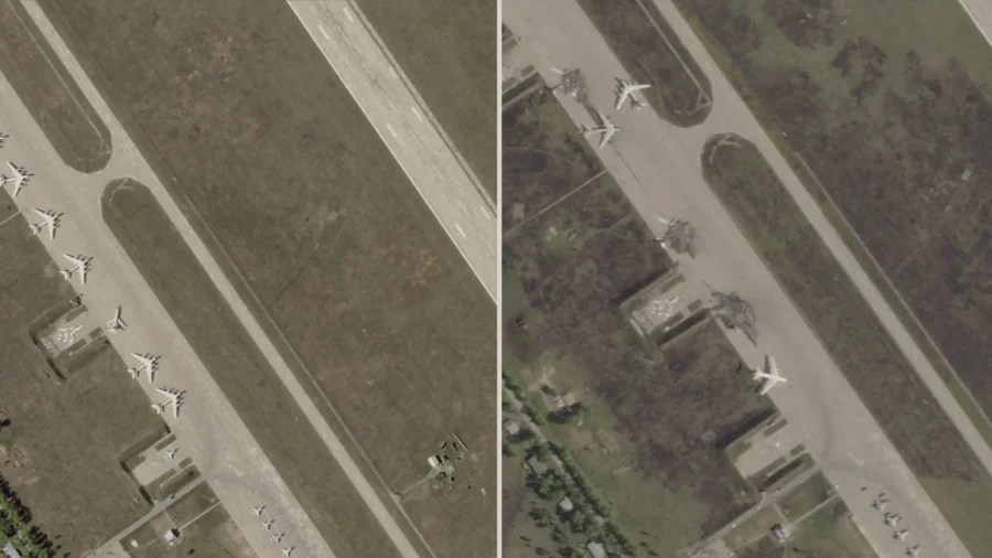 These Satellite Photos Show Russian Bombers Ukraine Says It Destroyed | NTD