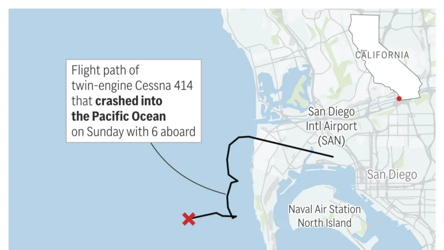 6 Killed in Small Plane Crash Off San Diego Coast