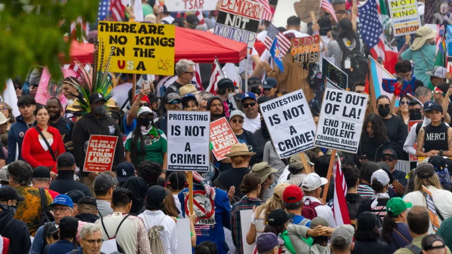 Tens of Thousands Rally in ‘No Kings’ Protests Across US