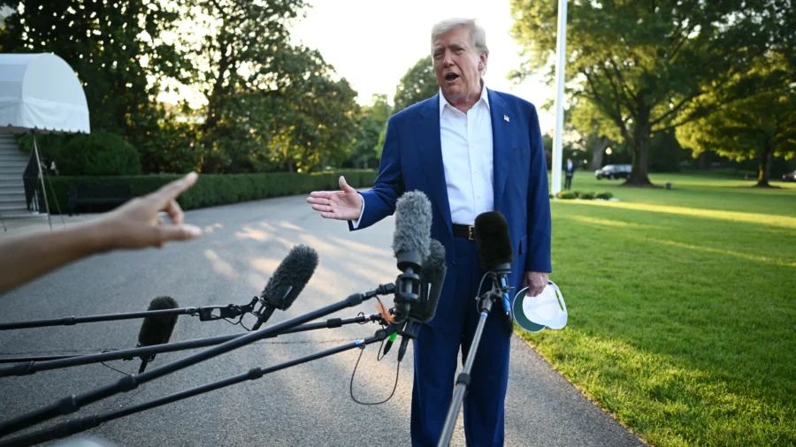 Trump Meets With Press Before Departing the White House (June 24)