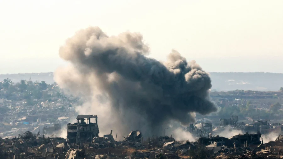 Israeli Forces Strike Near Medical Center in Gaza Strip