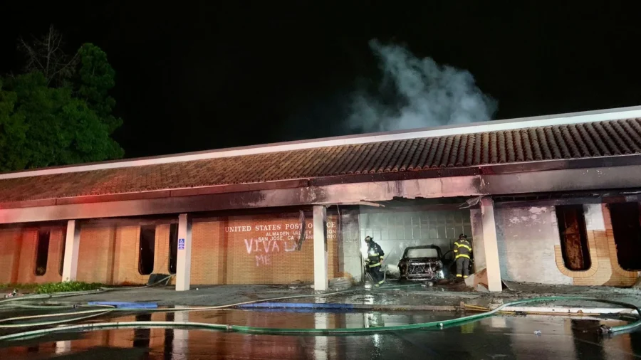 Car Crashes Into Post Office, Catches Fire in San Jose