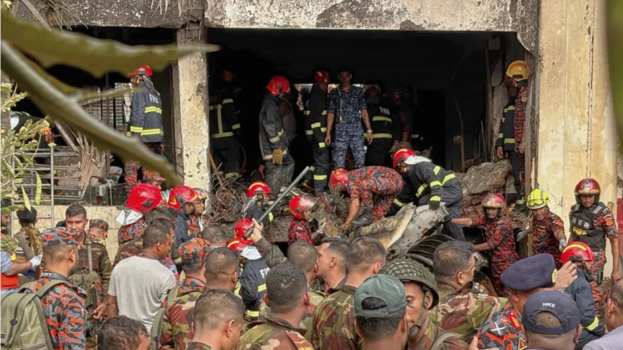 Bangladesh Air Force Training Jet Crashes Into College, Killing at Least 20