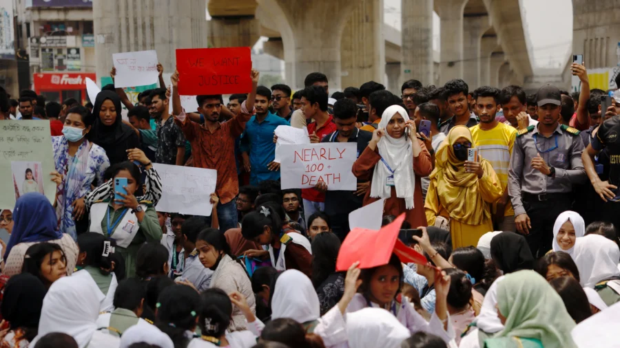 Students Protest Near Bangladesh Air Force Crash Site That Killed 31