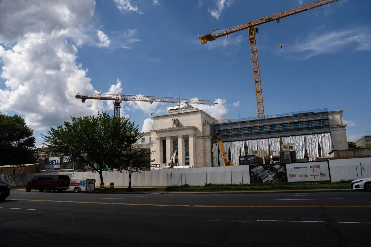 The Federal Reserve in Washington in Washington on July 21, 2025. (Madalina Kilroy/The Epoch Times)