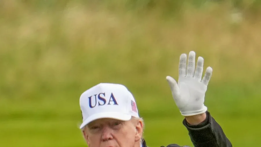 Trump Plays Golf at Turnberry During Scotland Visit