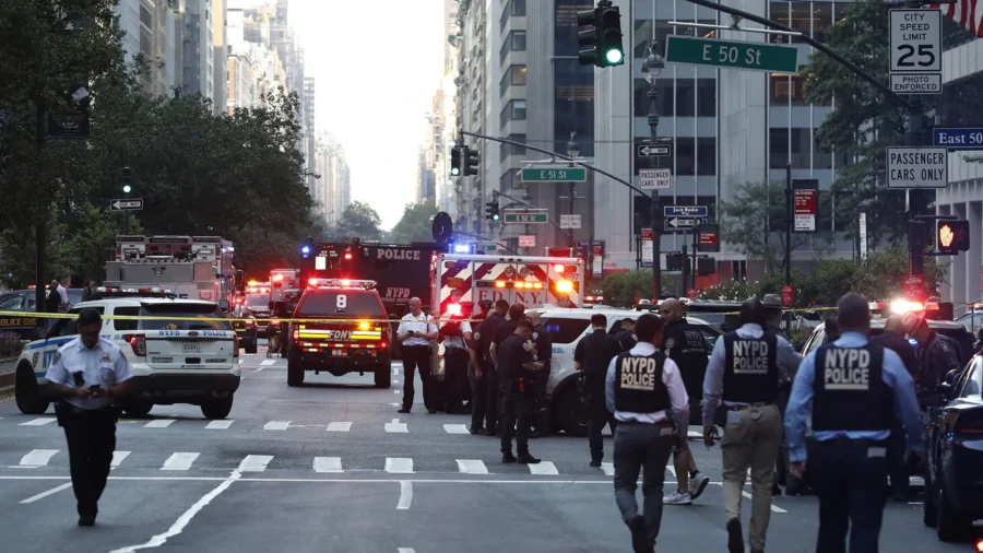 Street Scenes Near Site of Mass Shooting in Manhattan, New York