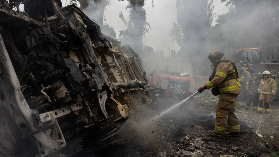 Russian Air Attack on Kyiv Kills at Least 6, Injures Dozens, and Sparks Fires