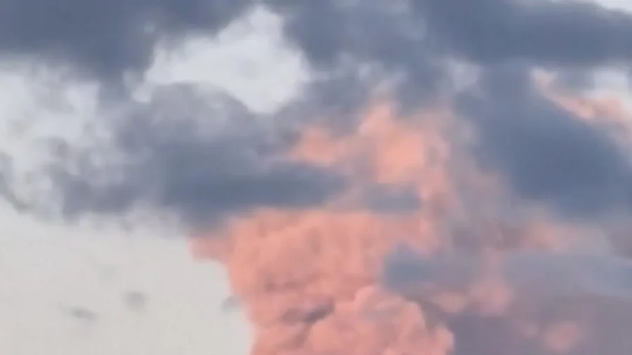 Pink Clouds Rise From Russia’s Klyuchevskoy Volcanic Eruption