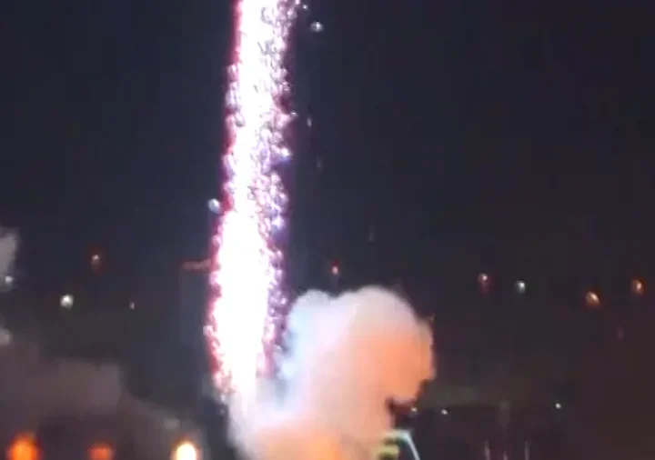 Fire Breaks out on Barge at Yokohama Fireworks Festival