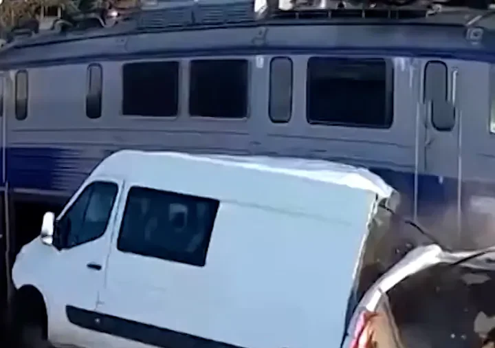 Train Crashes Into Van at Level Crossing