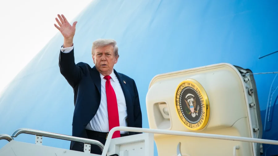 Trump Departs White House En Route to New York to Attend Yankees Baseball Game
