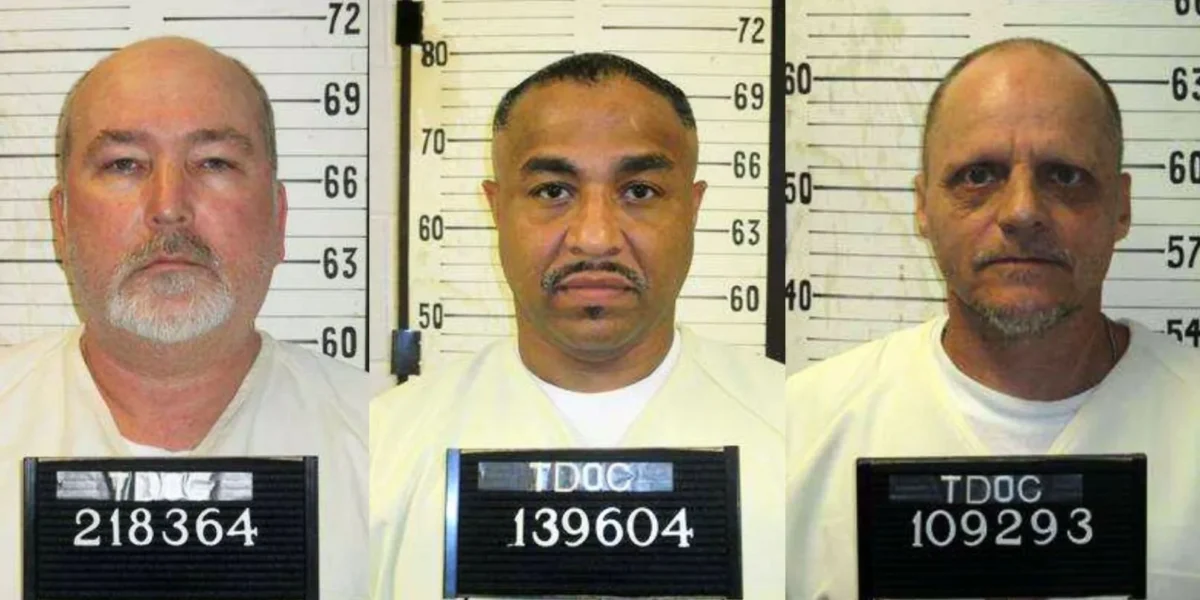 (L–R) Death row inmates Gary Sutton, Tony Carruthers, and Anthony Darrell Hines. (Tennessee Department of Correction via AP)