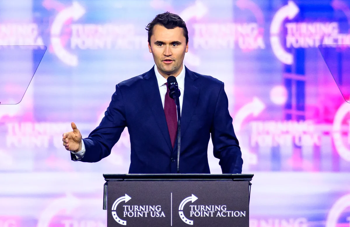 Conservative activist Charlie Kirk speaks on stage at America Fest 2024 in Phoenix on Dec. 22, 2024. (Josh Edelson/AFP via Getty Images)