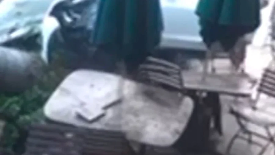 Florida: Tesla Crashes Onto Tavern's Patio