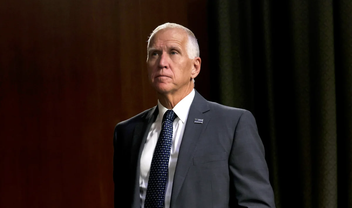 Sen. Thom Tillis (R-N.C.) listens during a Senate Judiciary Hearing in Washington on June 18, 2025. (Anna Moneymaker/Getty Images)