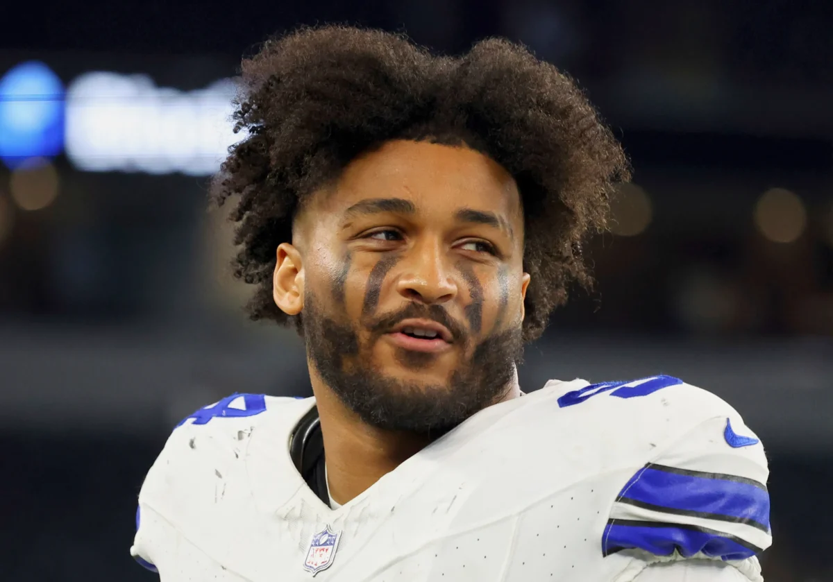 Dallas Cowboys defensive end Marshawn Kneeland (94) walks off the field after a preseason NFL football game against the Baltimore Ravens in Arlington, Texas, on Aug. 16, 2025. (AP Photo/Richard W. Rodriguez, File)