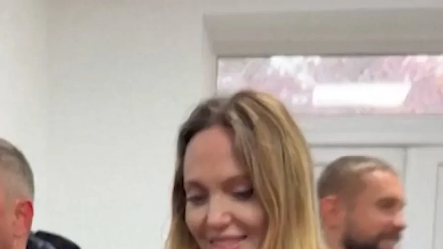 Actress Angelina Jolie Visits Ukraine's Frontline City of Kherson