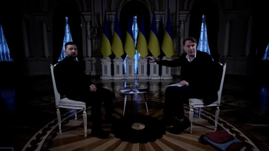 Lights Go out During Zelenskyy Interview Amid Power Outages in Ukraine