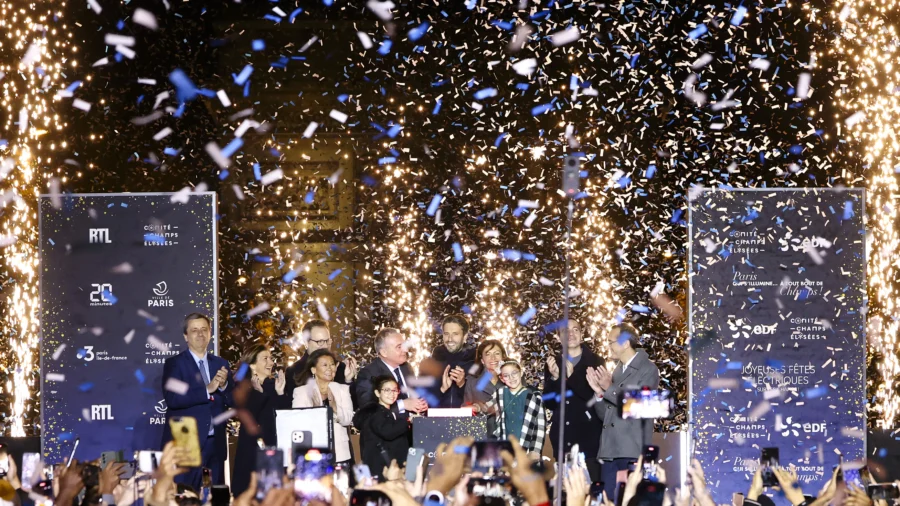 Christmas Lights Unveiled Along Champs-Élysées in Paris