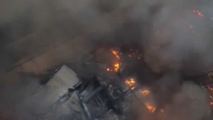 Chemical Plant Fire Aftermath in Argentina